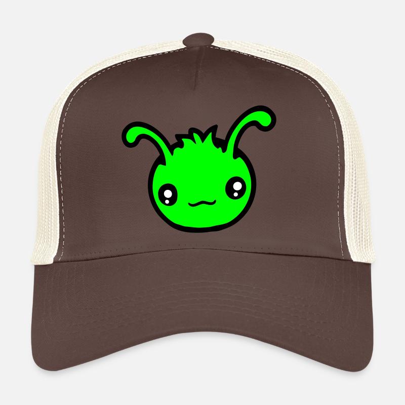 Chenille Alien Mignon Petit Monstre Sourire Heureux Casquette trucker 