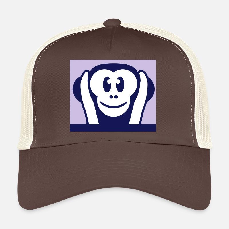 3 singes sages n’entendent rien Les sourds tiennent les oreilles au singe Casquette trucker 