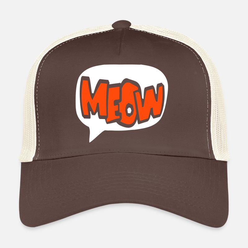 Meow Cat Meow Letters Speech Bubble Text Quote Trucker Cap