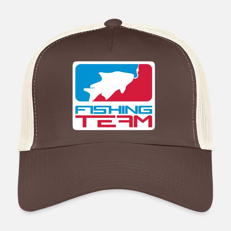 équipe de pêche sport logo poisson rouge bleu Casquette trucker 
