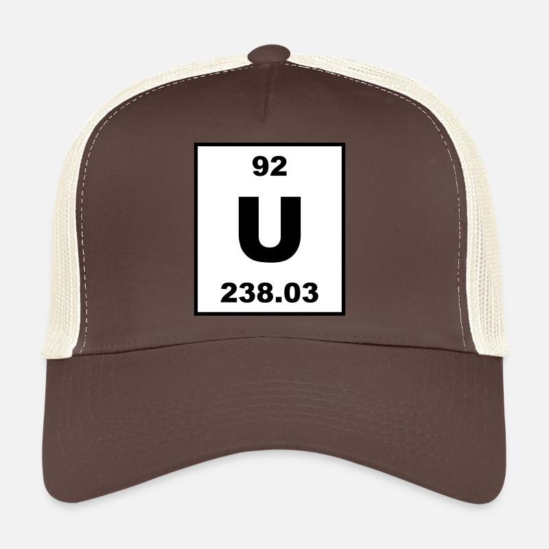 Element 92 - u (uranium) - Short (white) Casquette trucker 
