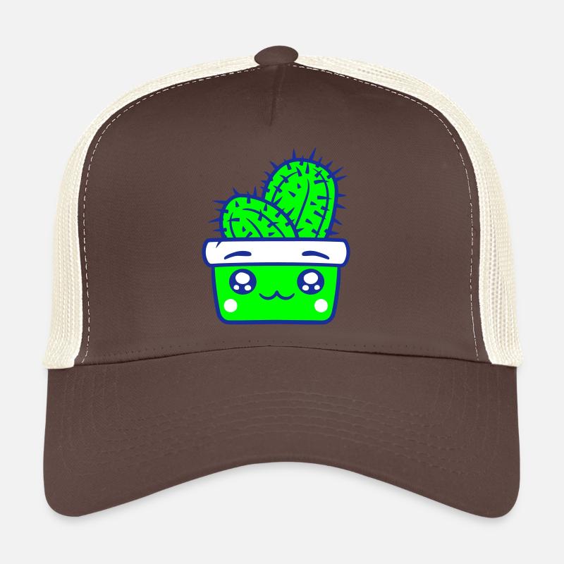 Dear Cactus Cacti Kawaii Face Cute Prickly Trucker Cap