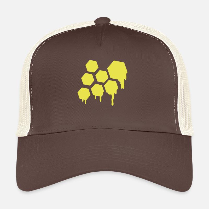honig_waben_yq1 - Trucker Cap - Braun/Beige