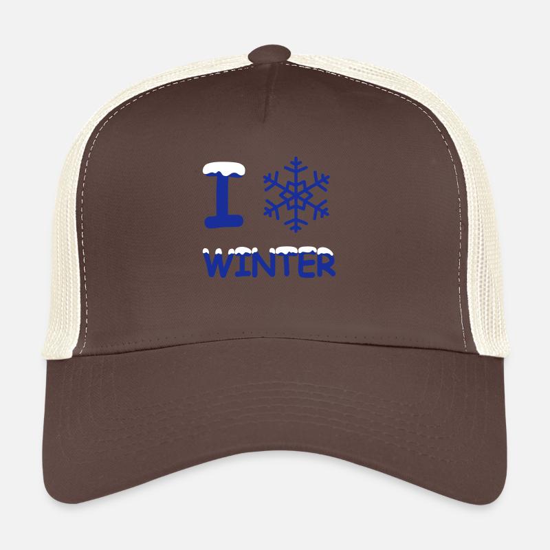 J'aime flocon de neige de l'hiver Casquette trucker 