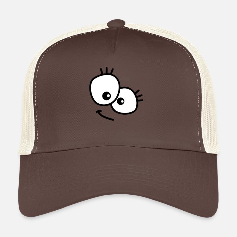 Joli visage de dessin animé avec de grands yeux Casquette trucker 