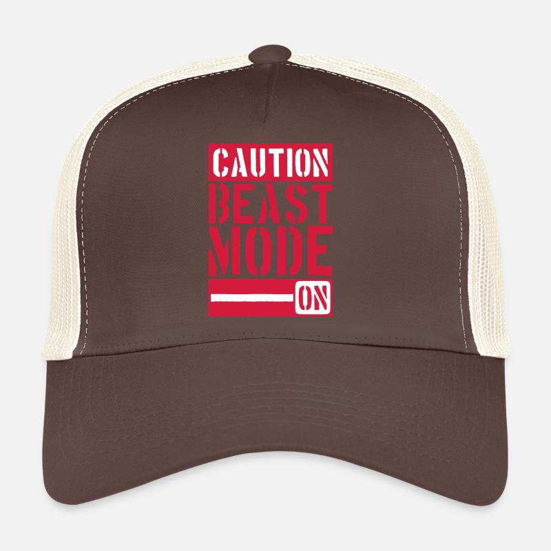 Caution Beast Mode On - Trucker Cap - brown/beige