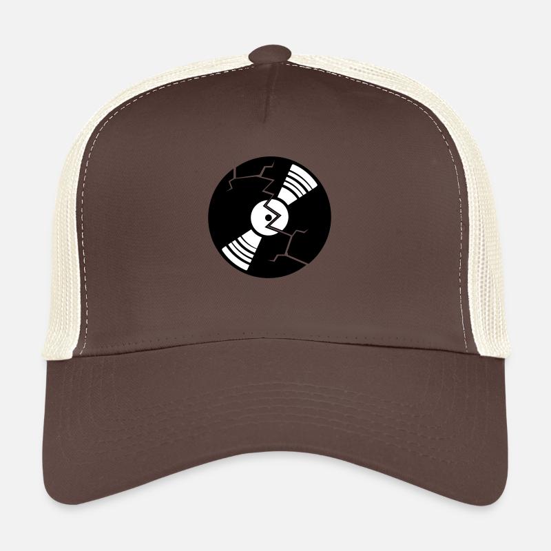 broken cracks vinyl broken destroyed party logo Trucker Cap