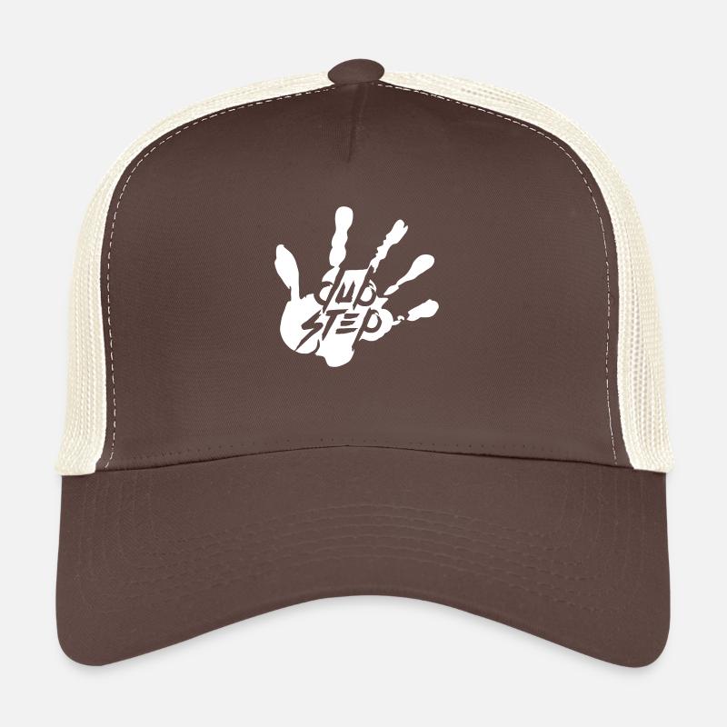Dub Step Techno Musique Party Club Texte Empreinte de main Casquette trucker 