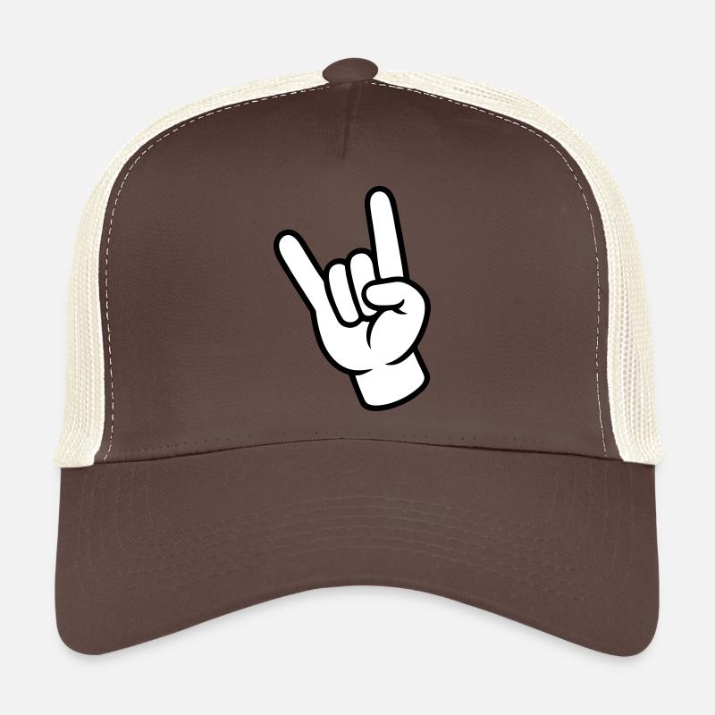 Hand Sign Party - Trucker Cap - brown/beige