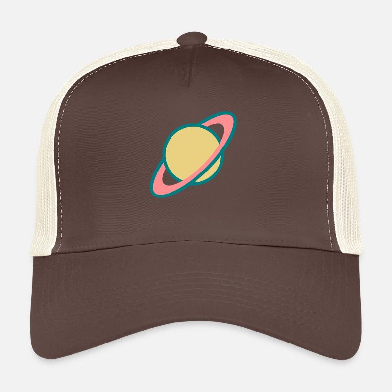 Planet Saturn (Cartoon) - Trucker Cap - brown/beige