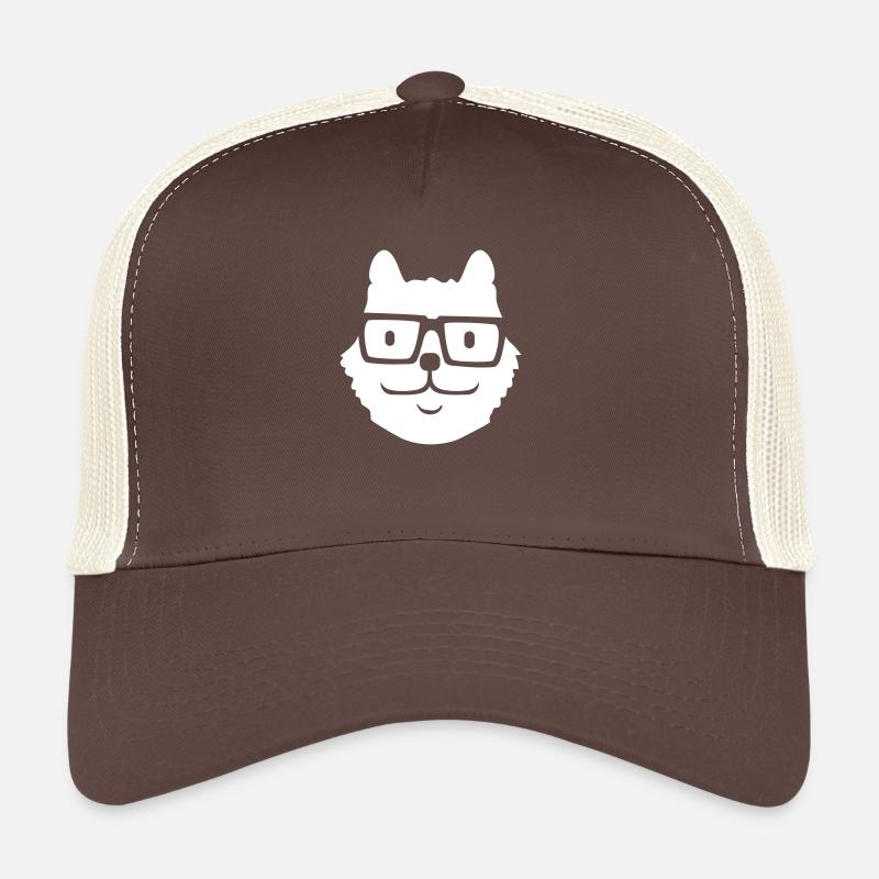 Smart Nerd Cat Lunettes à monture en corne Geek Kitten Casquette trucker 