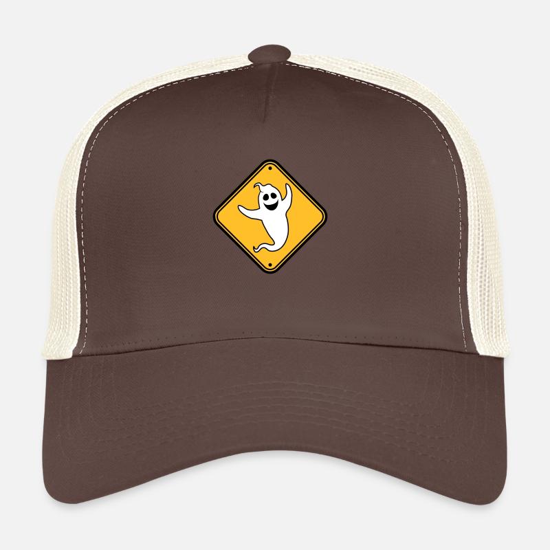 danger caution warning note danger shield vorsi - Trucker Cap - brown/beige