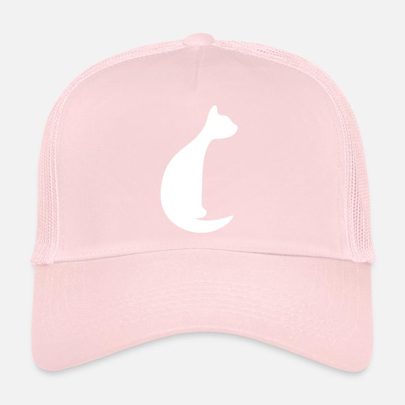 Sitzende Katze Hübsche Silhouette Schatten Umriss Trucker Cap