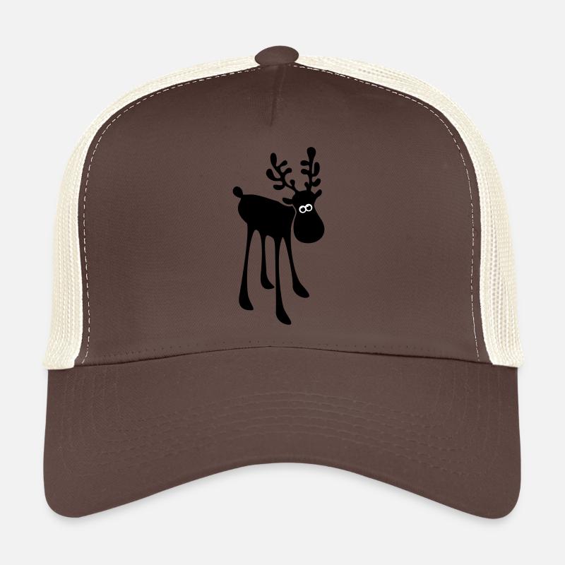 Elch Rentier Weihnachten Rudolf Geweih - Trucker Cap - Braun/Beige