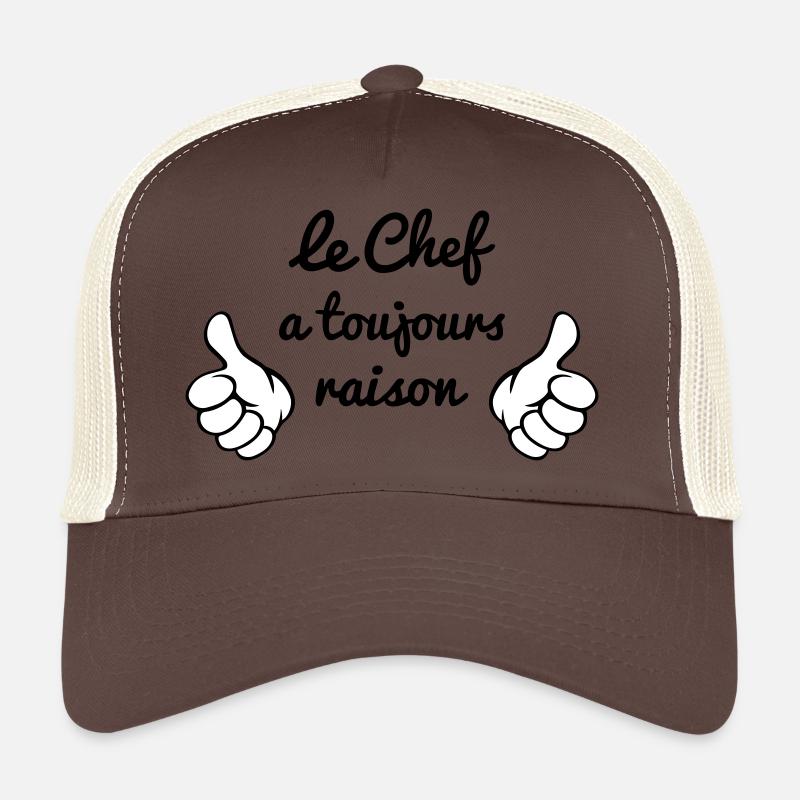 Chef à toujours raison - Casquette trucker  - marron/beige