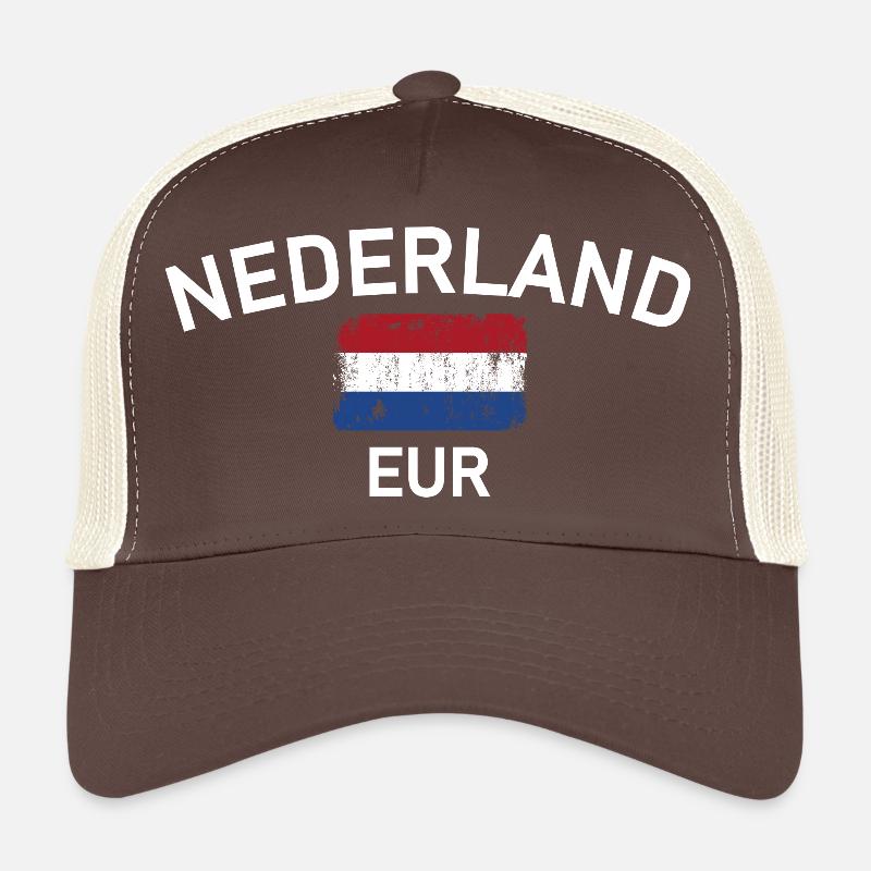 Graphique du drapeau EUR des Pays-Bas Casquette trucker 