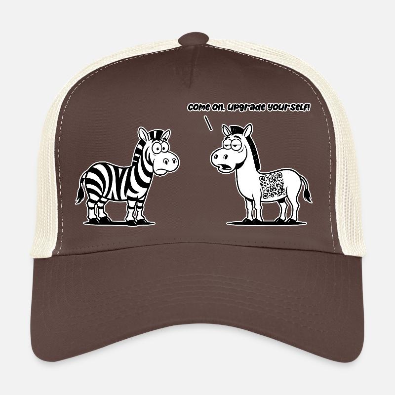 Funny Zebra with QR Code Upgrade Trucker Cap