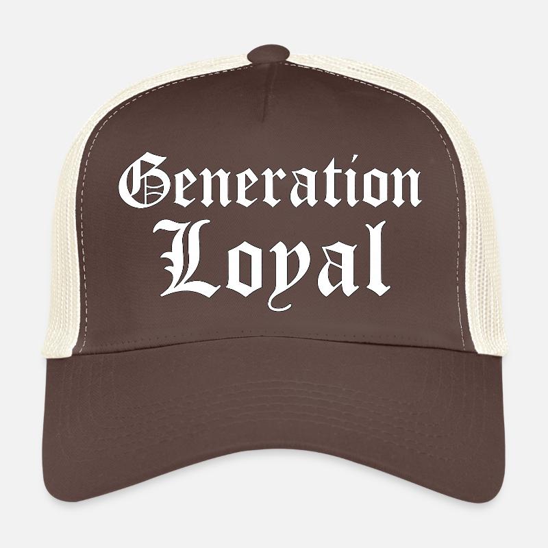Design typographique gothique de la génération Loyal - Casquette trucker  - marron/beige