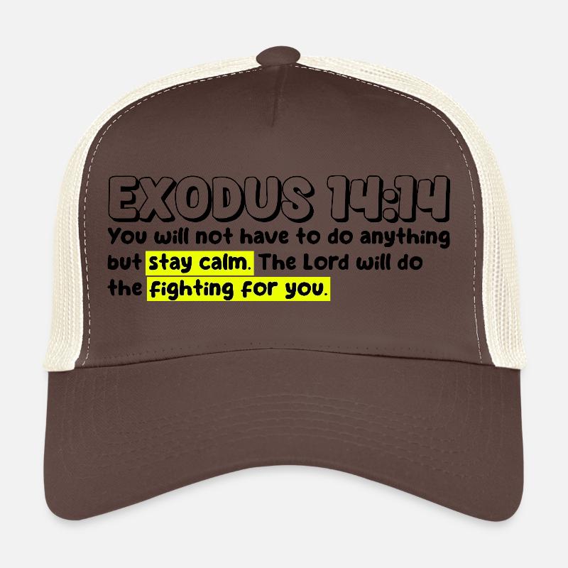 Exode 14:14 | Citation de la Bible - Casquette trucker  - marron/beige
