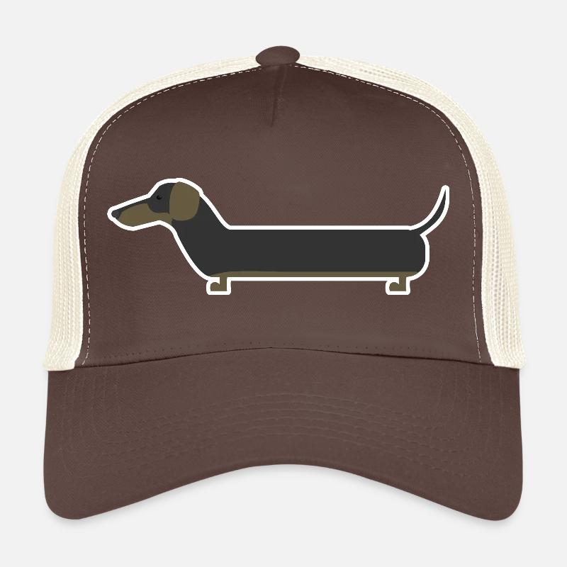 dachshund - Trucker Cap - brown/beige
