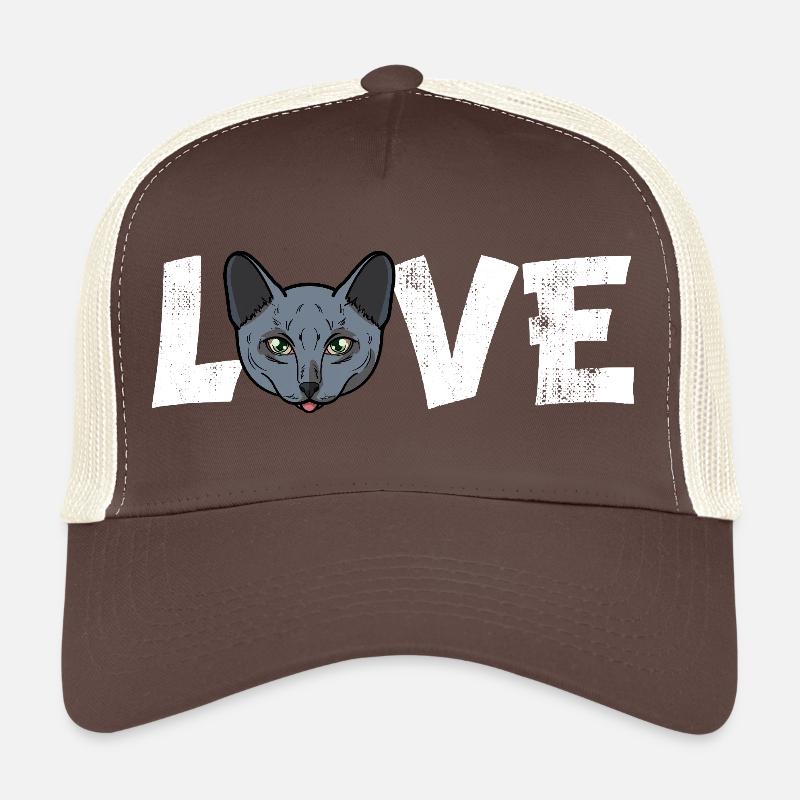 Slogan du chat russe bleu amoureux du propriétaire d’animal de compagnie Casquette trucker 