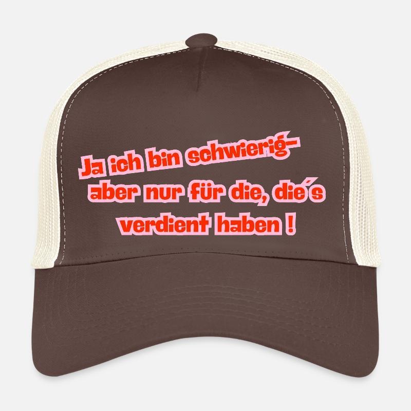Ich bin schwierig :P - Trucker Cap - Braun/Beige