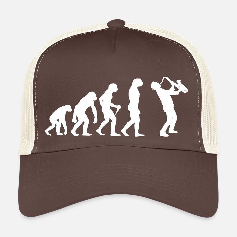 Evolution Saxophone Sax Men Boys Saxophonist Trucker Cap