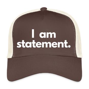 Aussage TXT weiß - Trucker Cap - Braun/Beige - Vorne