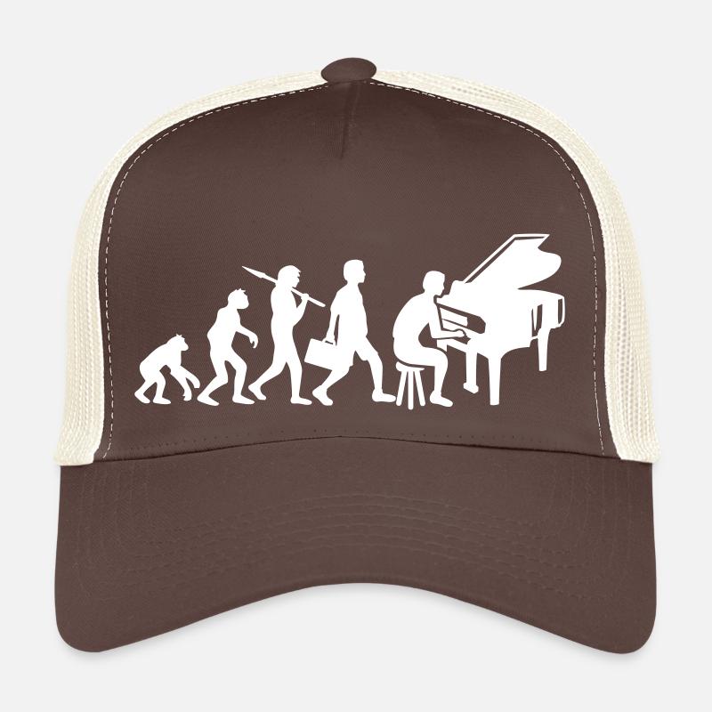 Evolution Piano Instrument Keys Playing Music Trucker Cap