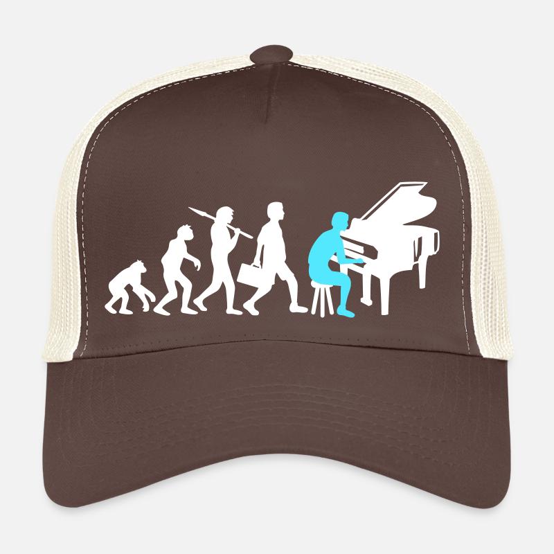 Evolution Piano Instrument Keys Playing Music Trucker Cap