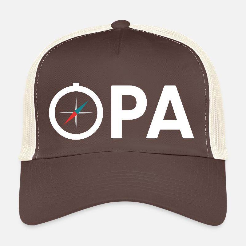 Opa Großvater Kompass Expedition Geschenkidee - Trucker Cap - Braun/Beige