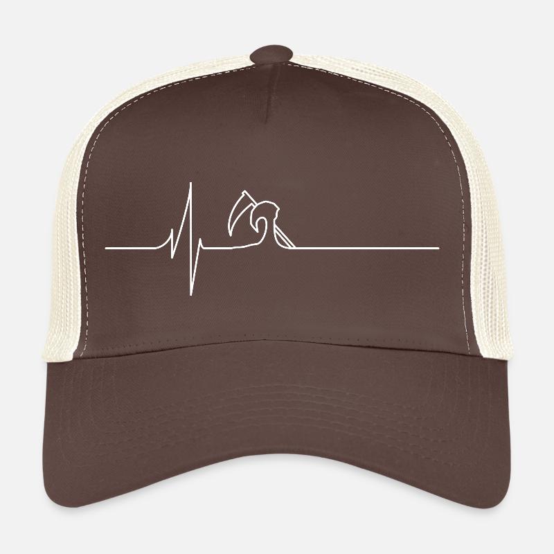 Electrocardiogram - Death - White - Trucker Cap - brown/beige