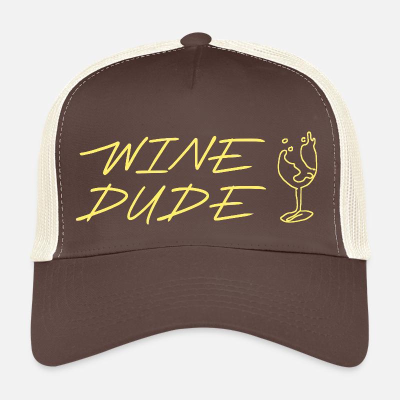 Âge du vin jaune avec dessin de verre à vin Casquette trucker 