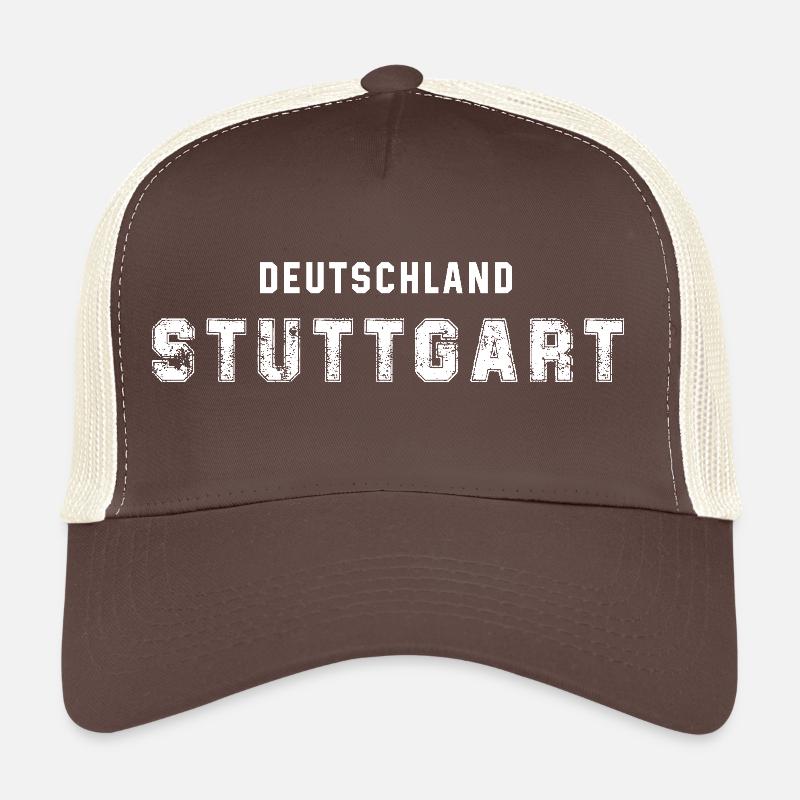 Deutschland Stuttgart - Urbanes Textdesign - Trucker Cap - Braun/Beige