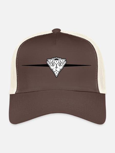 Ligne de signe de fête de la main - Casquette trucker  - marron/beige - Devant