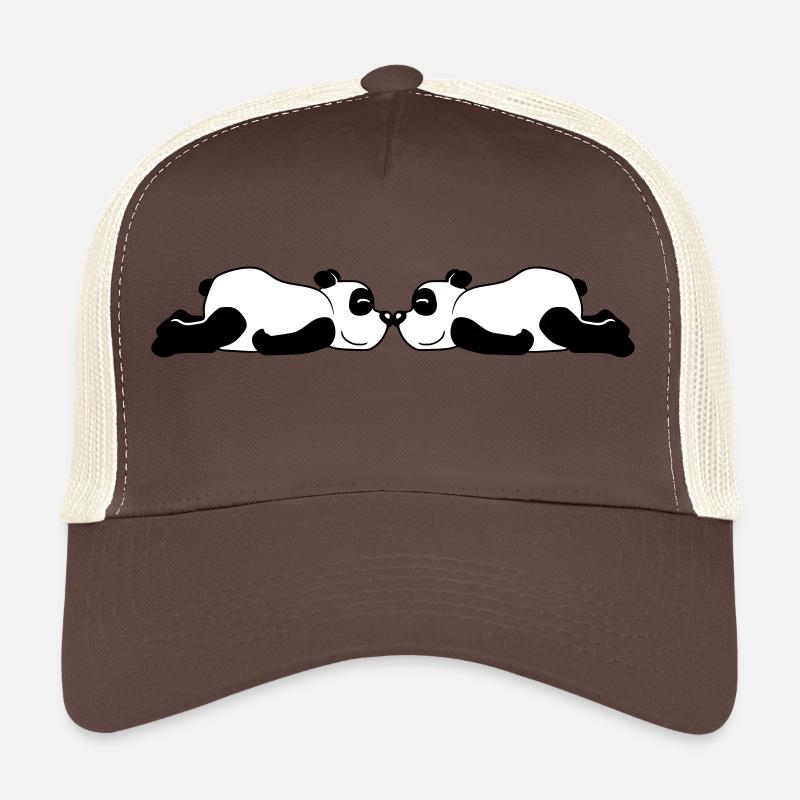 2 panda couché Casquette trucker 