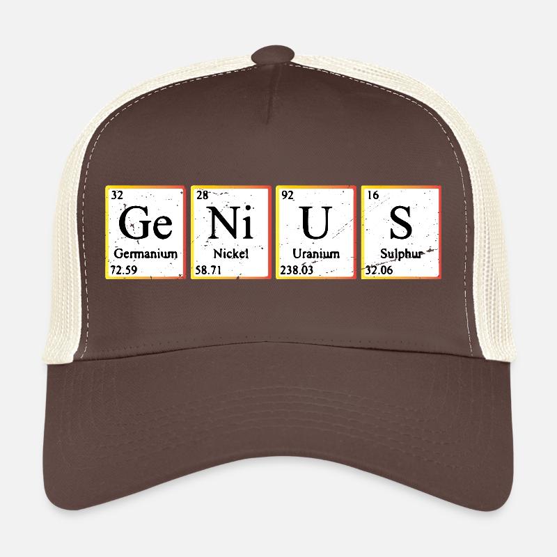 Genius Periodic Table Elements Chemistry - Trucker Cap - Braun/Beige