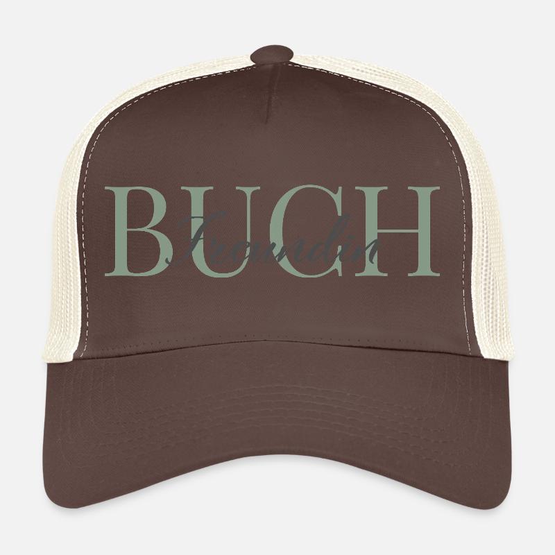 Buchfreundin grün-grau - Trucker Cap - Braun/Beige