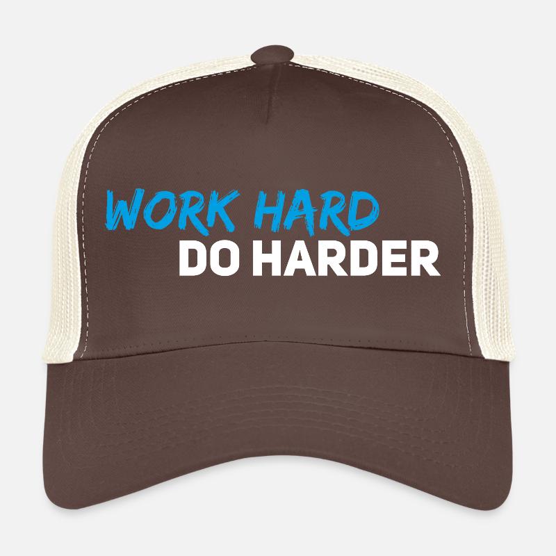 Travaille dur, fais encore plus dur - Casquette trucker  - marron/beige