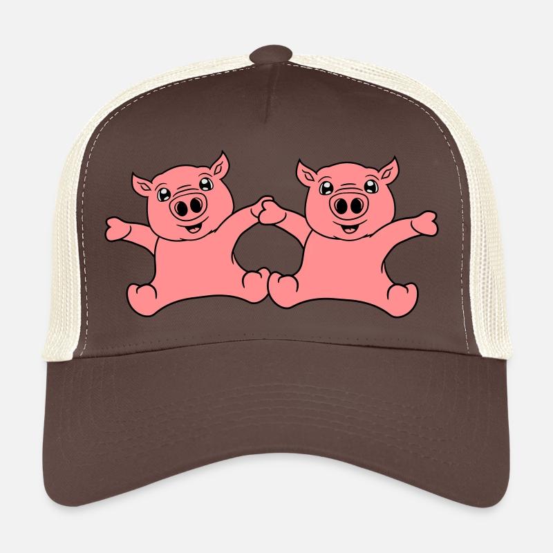 2 freunde team paar sitzend freundlich klein kind Trucker Cap