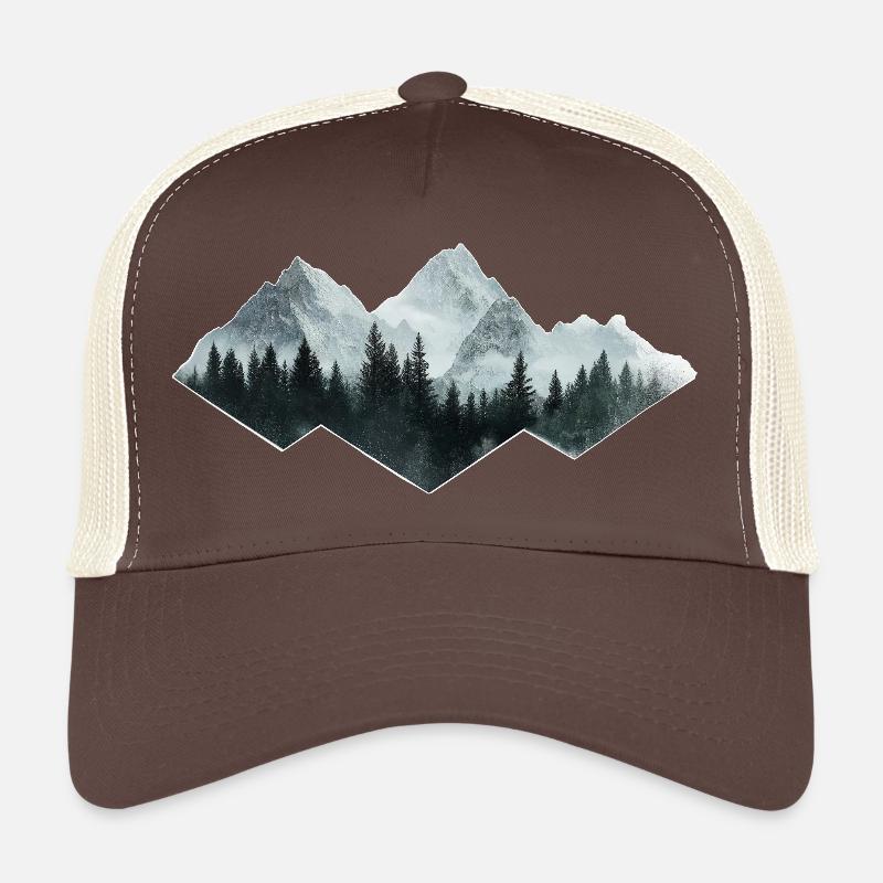 Wald Berge - Trucker Cap - Braun/Beige