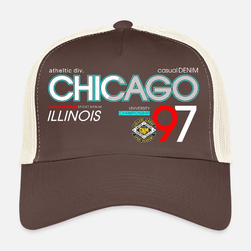 Conception typographique de la ville sportive de Chicago Casquette trucker 
