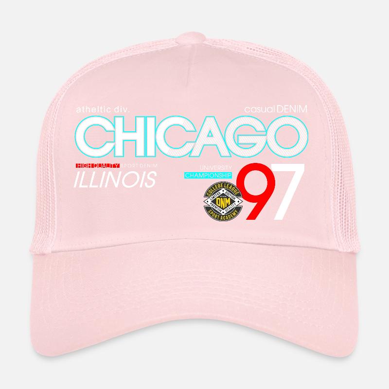 Conception typographique de la ville sportive de Chicago Casquette trucker 
