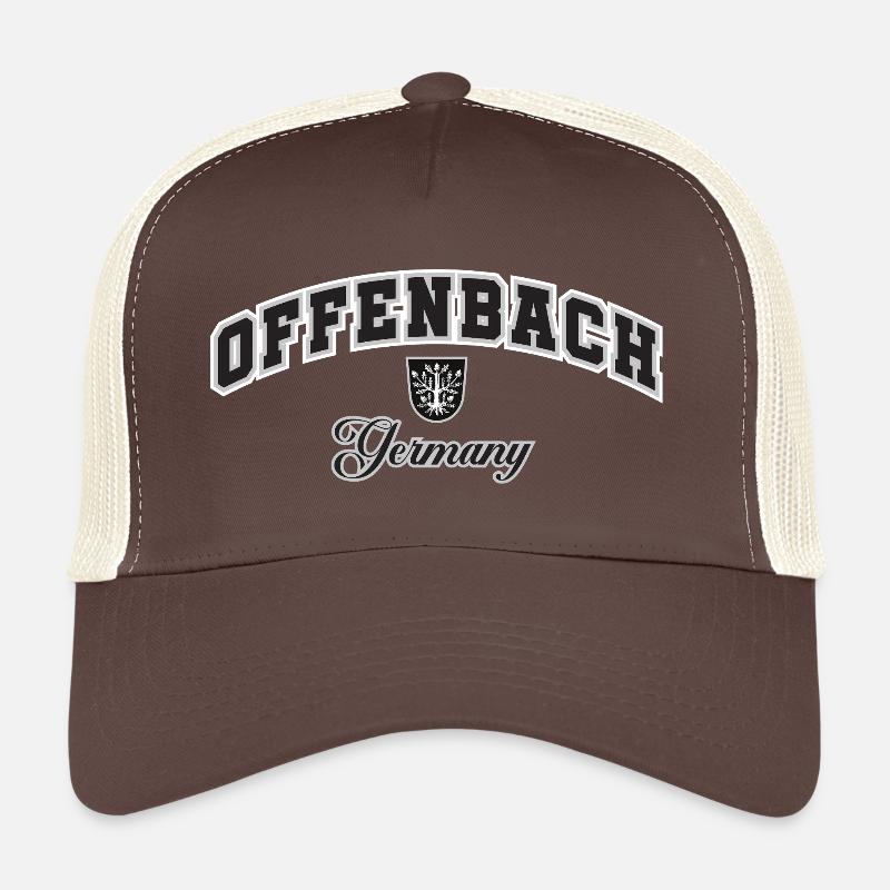 Offenbach, Germany, Crest Typography Trucker Cap