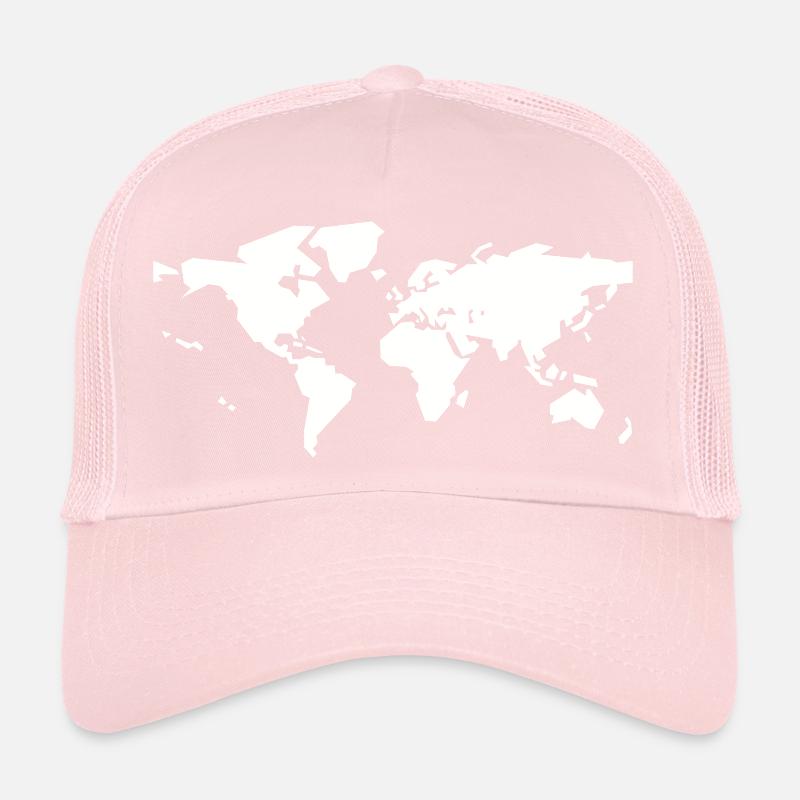 white world map Trucker Cap
