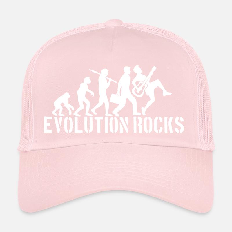 Evolution Rocks Guitars Music Playing Guitarist Trucker Cap