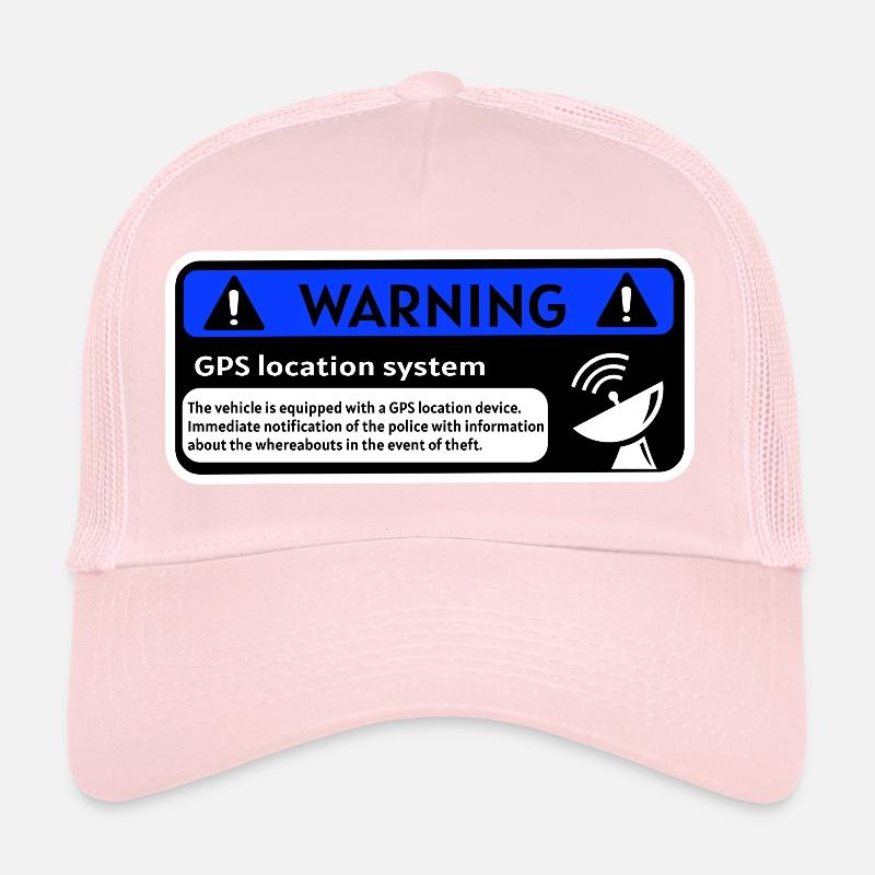 GPS Alert Sticker Trucker Cap
