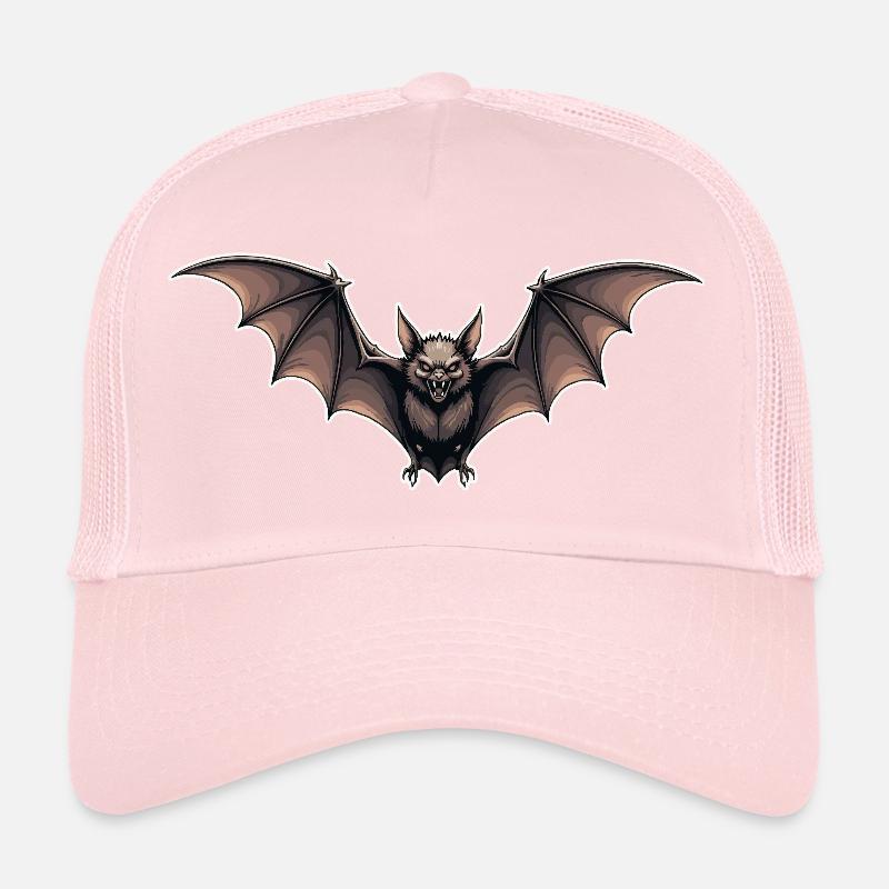 Bat Night Flight Emblem Trucker Cap