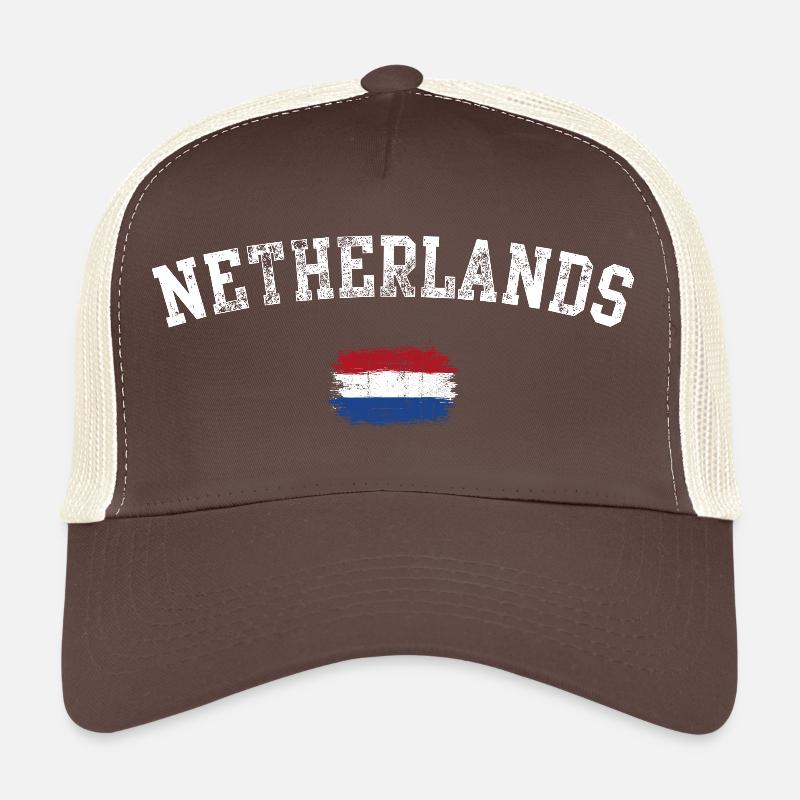 Netherlands Flag Brush Stroke Trucker Cap