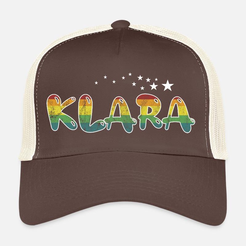 Vorname Klara Mädchenname Namensgeschenk bunt - Trucker Cap - Braun/Beige